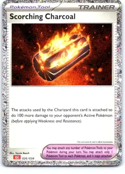 Scorching Charcoal 026/034 Holo Trading Card Game Classic Pokemon Holo NM - Image 1