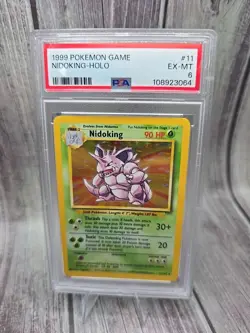 Nidoking - Pokemon Base Set 2 #11 - Excellent to Near Mint PSA 6 - Image 1