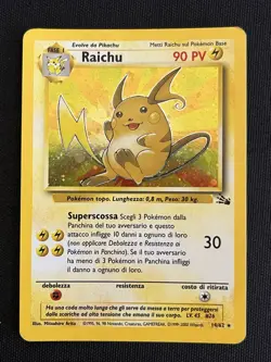 Pokemon Raichu Fossil Holo 14/62 Italiano Ita - Image 1