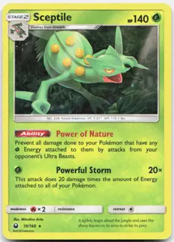 Pokemon TCG Sceptile SM - Celestial Storm Rare 10/168 - Image 1