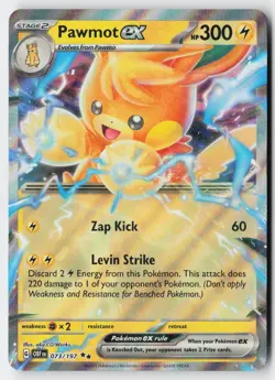 Pokemon Pawmot ex - 073/197 - Double Rare Obsidian Flames Holo NM - Image 1