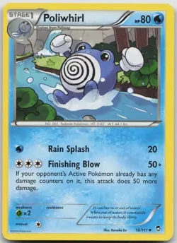 Poliwhirl 16/111 Uncommon Furious Fists Pokemon Moderately Played - Image 1