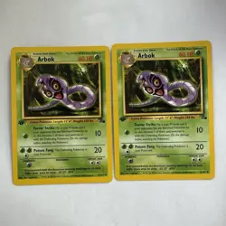 WoTC Pokemon TCG 1999 Fossil 1st Edition 2 Card Lot Arbok 31/62 Near Mint - Image 1