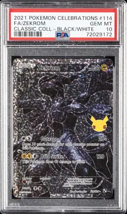 2021 POKEMON CELEBRATIONS CLASSIC COLLECTION #114 FULL ART/ZEKROM PSA 10 - Image 1
