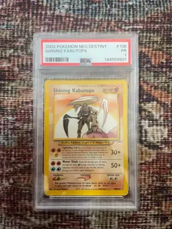 Pokemon PSA 1 Poor 2002 Shining Kabutops Neo Destiny Holo Card - Image 1