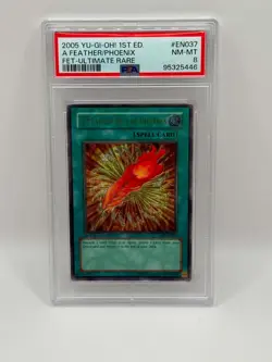 2005 YuGiOh! A Feather of the Phoenix Ultimate Rare FET-037 PSA 8 NM-MT - Image 1