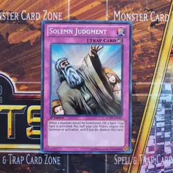 1x Solemn Judgement - Secret Rare - LCJW-EN182 - 1st Ed - LP - Image 1