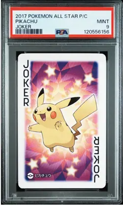 2017 POKEMON ALL STAR PLAYING CARDS PIKACHU JOKER PSA9 - Image 1