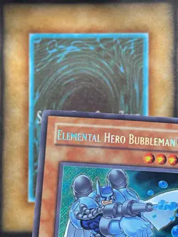 Yugioh Elemental Hero Bubbleman EHC1-EN003 Secret Rare Limited Edition NM - Image 4