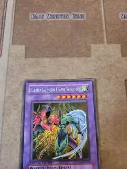 YUGIOH ELEMENTAL HERO FLAME WINGMAN EHC1-EN004 SECRET LIMITED ED NM/VLP - Image 3