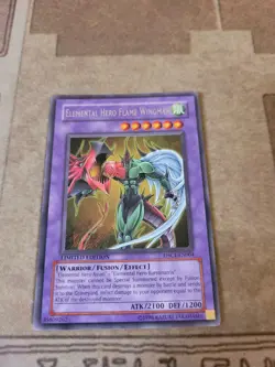 YUGIOH ELEMENTAL HERO FLAME WINGMAN EHC1-EN004 SECRET LIMITED ED NM/VLP - Image 4