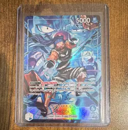 Bandai One Piece Card Game Buggy OP16-041 Leader Alt Art Foil 5000 Power - Image 1
