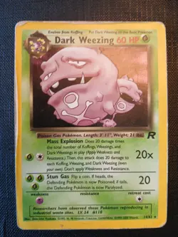 Dark Weezing Team Rocket 14/82 Old Shiny Holo Rare Pokemon Card 2000 - Image 1