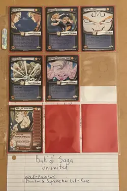 Dragon Ball Z Score CCG 99% Complete Unlimited Babidi Saga 127/128 cards No UR’s - Image 1
