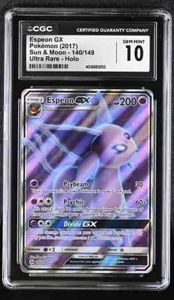 CGC 10 Espeon GX 140/149 Ultra Rare Holo Sun & Moon Pokemon Card - Image 1