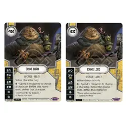 Set of 2 #49 CRIME LORD Convergence Star Wars Destiny Legendary Card/Die NEW - Image 1