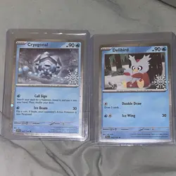 Cryogonal/Delibird 2025 Holiday Calendar Stamped Snowflake Promo Cards Pokemon - Image 1