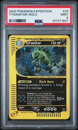 2002 POKEMON EXPEDITION #29 TYRANITAR-HOLO PSA 9 - Image 1