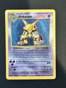 Alakazam 1/102 Shadowless Holo Base Set Pokemon - Image 1
