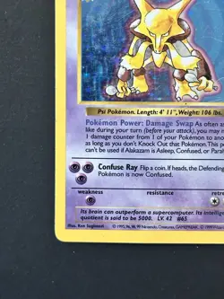 Alakazam 1/102 Shadowless Holo Base Set Pokemon - Image 5