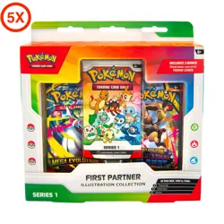 5x Pokemon Trading Card Games First Partner Illustration Collection Series 1 - Image 1