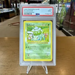 Pokemon Bulbasaur 44/102 Base Set Shadowless PSA 9 1999 English Vintage - Image 1
