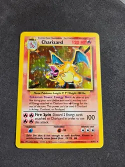 1999 Pokemon Base Set Charizard 4/102 Holo Unlimited Rare WOTC Vintage Raw - Image 2