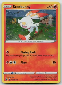 Pokemon Scorbunny (Cosmos Holo) SWSH244 Sword & Shield Promo Promo Holo NM - Image 1