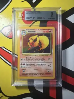 ERROR NO SYMBOL Pokemon 1999 Jungle Flareon Holo Rare #3/64 Unlimited BGS 9 - Image 1