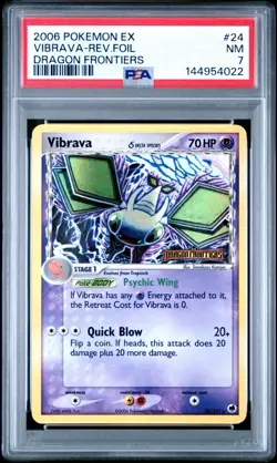 2006 Pokemon EX Dragon Frontiers Vibraba Reverse-Foil #24 PSA 7 NM - Image 1