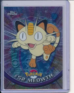 Base Chrome Pokemon 2000 Topps Chrome Meowth #52 - Image 1