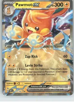 Pawmot ex 073/197 Double Rare Obsidian Flames Pokemon Near Mint - Image 1