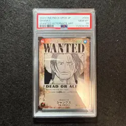 PSA 10 Shanks Wanted Poster SP One Piece Card Game - Image 1