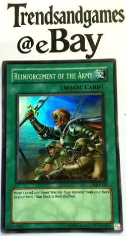 YUGIOH - REINFORCEMENT OF THE ARMY - LOD-028 - SUPER RARE NM LEGACY OF DARKNESS - Image 1