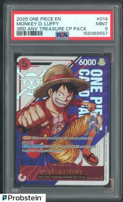 2025 One Piece Monkey D Luffy 3rd Anniversary Treasure Campaign PSA 9 - Image 1