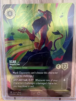 Disney Lorcana Scar - Vengeful Lion Shimmering Skies Foil 212/204 Rare English - Image 1