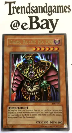 YUGIOH - DARK RULER HA DES - LOD-001 - ULTRA RARE - NM - LEGACY OF DARKNESS - Image 1