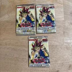 1996 Yugioh Ancient Sanctuary 1st Edition 3 Factory Sealed Booster Packs - Image 1