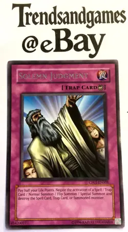 YUGIOH - SOLEMN JUDGMENT - CP01-EN008 - RARE - NEAR MINT - CHAMPION PACK 1 - ENG - Image 1