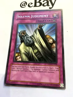 YUGIOH - SOLEMN JUDGMENT - CP01-EN008 - RARE - NEAR MINT - CHAMPION PACK 1 - ENG - Image 3
