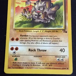 Pokemon TCG Graveler Uncommon Card 37/62 Fossil WOTC 1999 Vintage - Image 3