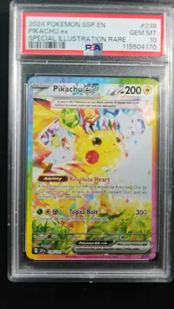 Pokemon Pikachu TCG Surging Sparks EX Card 238/191 PSA 10 - Image 1