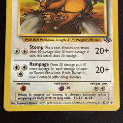 Tauros 47/64 | Base Set Jungle | Non Holo Pokemon Card - Image 3