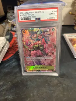 One Piece TCG Kouzuki Hiyori Alt Art SR Foil EN PRB01 PSA 10 - Image 1
