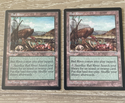 (2) Bad River Land UC Mirage MTG Near Mint Magic: The Gathering Free Ship - Image 1