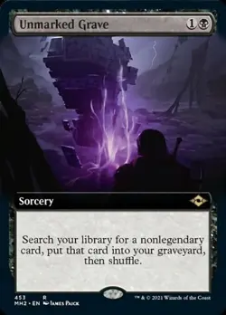 Unmarked Grave (Extended Art) -Foil Medium Play MTG Modern Horizons 2 - Image 1