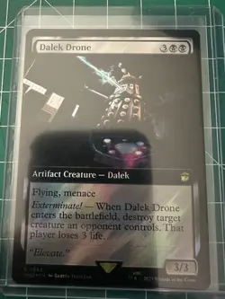 2023 MTG Magic the Gathering Doctor Who Surge Foil Borderless #962 Dalek Drone - Image 1