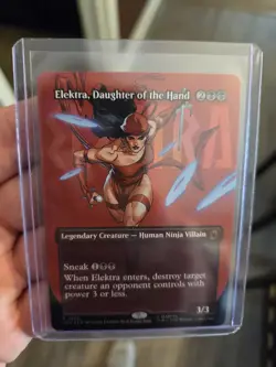 Mtg Marvel Super Heroes Elektra Daughter Of The Hand R 0366 Foil Borderless Mint - Image 1