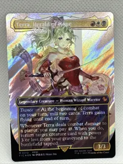MTG Terra, Herald of Hope (Borderless) (Surge Foil) Commander: Final Fantasy NM - Image 1