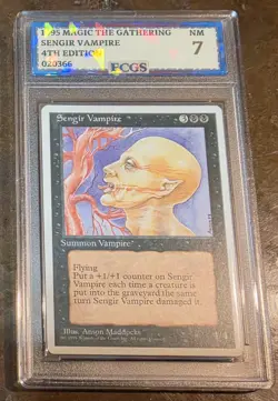 1995 Magic the Gathering 4th Edition Sengir Vampire Graded FCGS 7 NM - Image 1